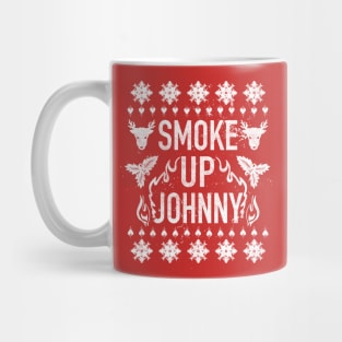Smoke Up Johnny Breakfast Club Christmas Ugly Sweater Pattern Mug